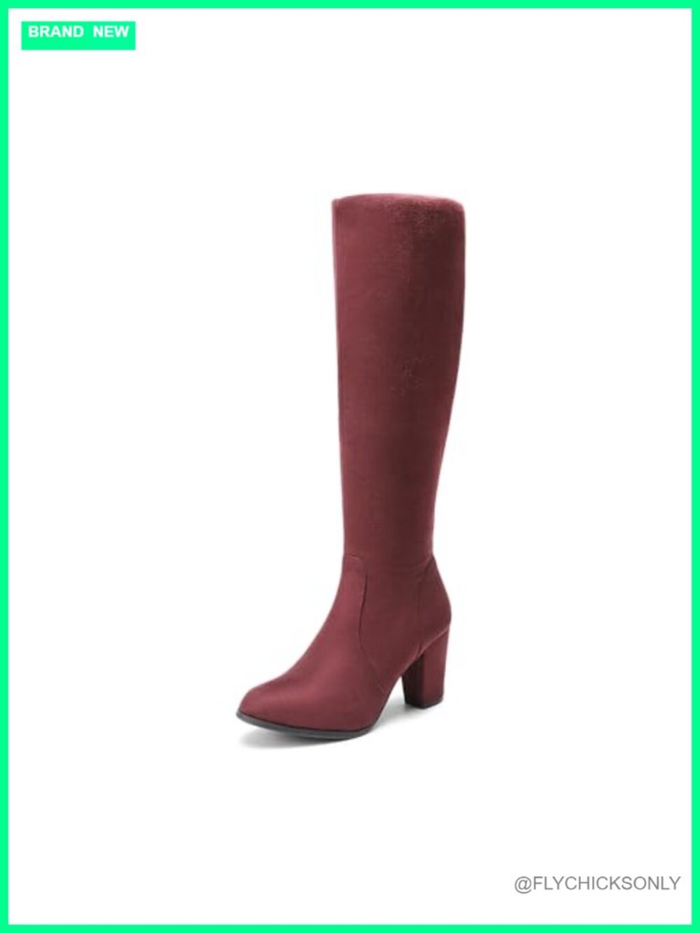 Faux Suede Knee High Chunky Heel Winter Tall Riding Boots